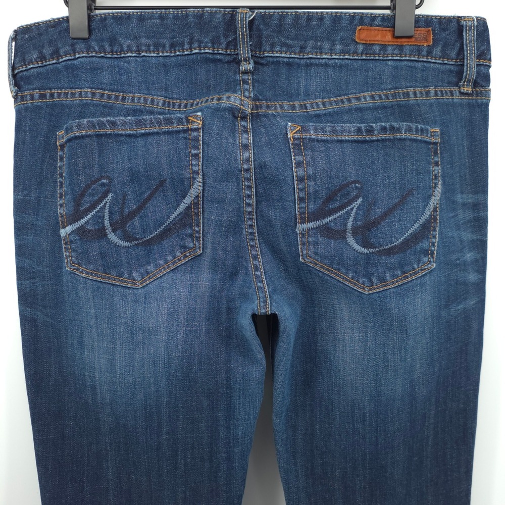 Express Stella Low Rise Bootcut Womens Jeans 8L Blue Dark Wash Denim Long Inseam - Picture 4 of 9